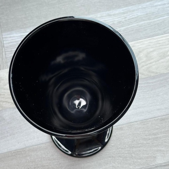 Vintage Black Tiara Cameo Glass Pedestal Candy Dish with Lid Diamond Cut Pattern - Picture 4 of 8